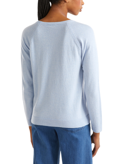 Benetton Crew Neck Knit Jumper - view 2, Blue