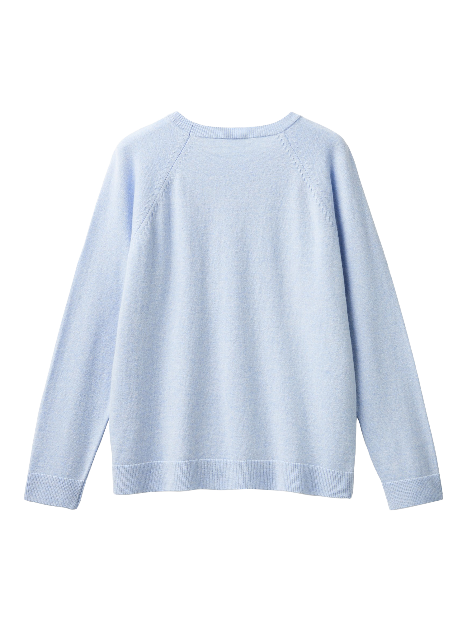 Product image 5 of 6, which shows Benetton Crew Neck Knit Jumper with Wool & Cashmere, Blue, XS