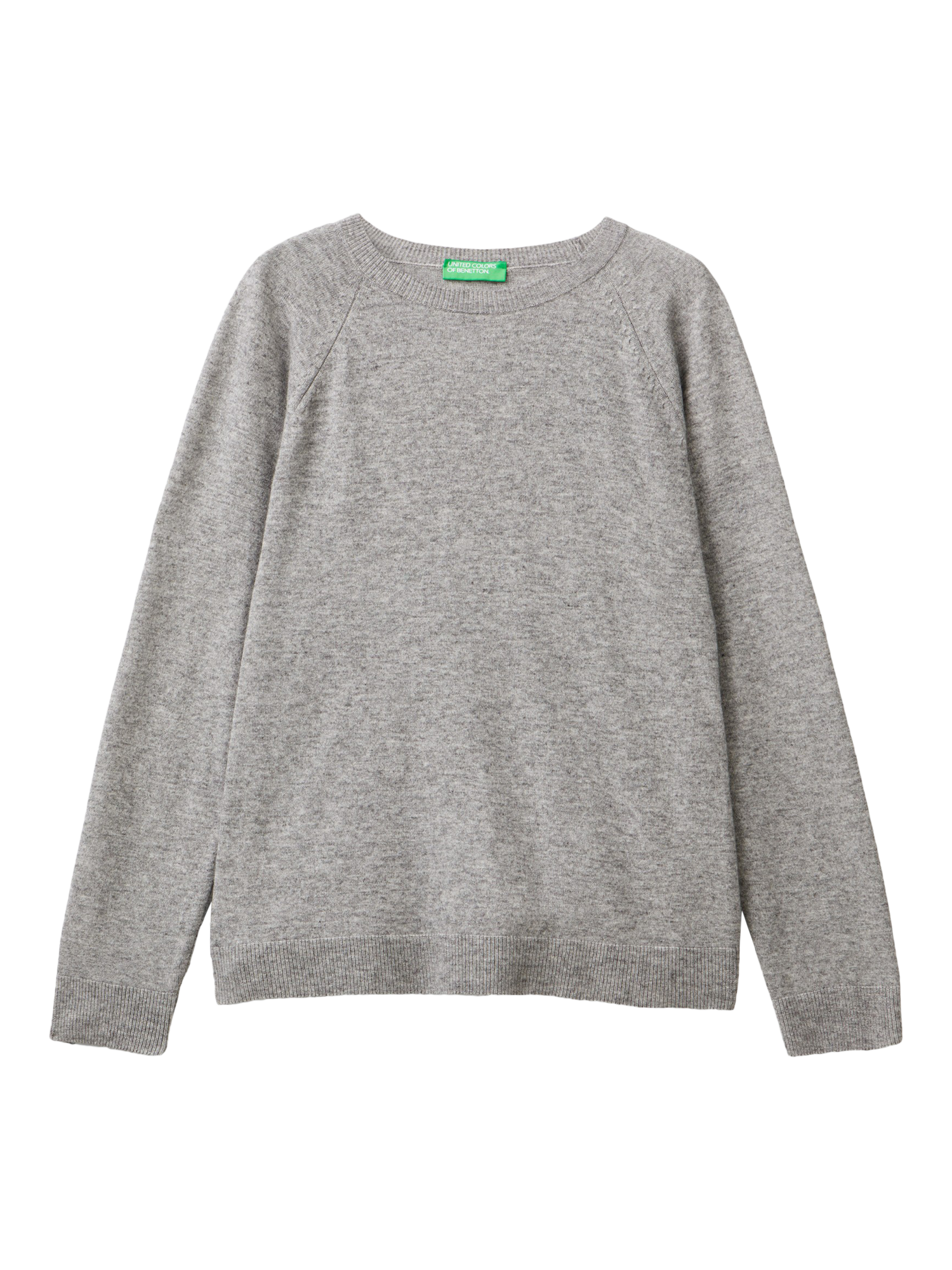 Product image 4 of 6, which shows Benetton Crew Neck Knit Jumper, Grey, XS