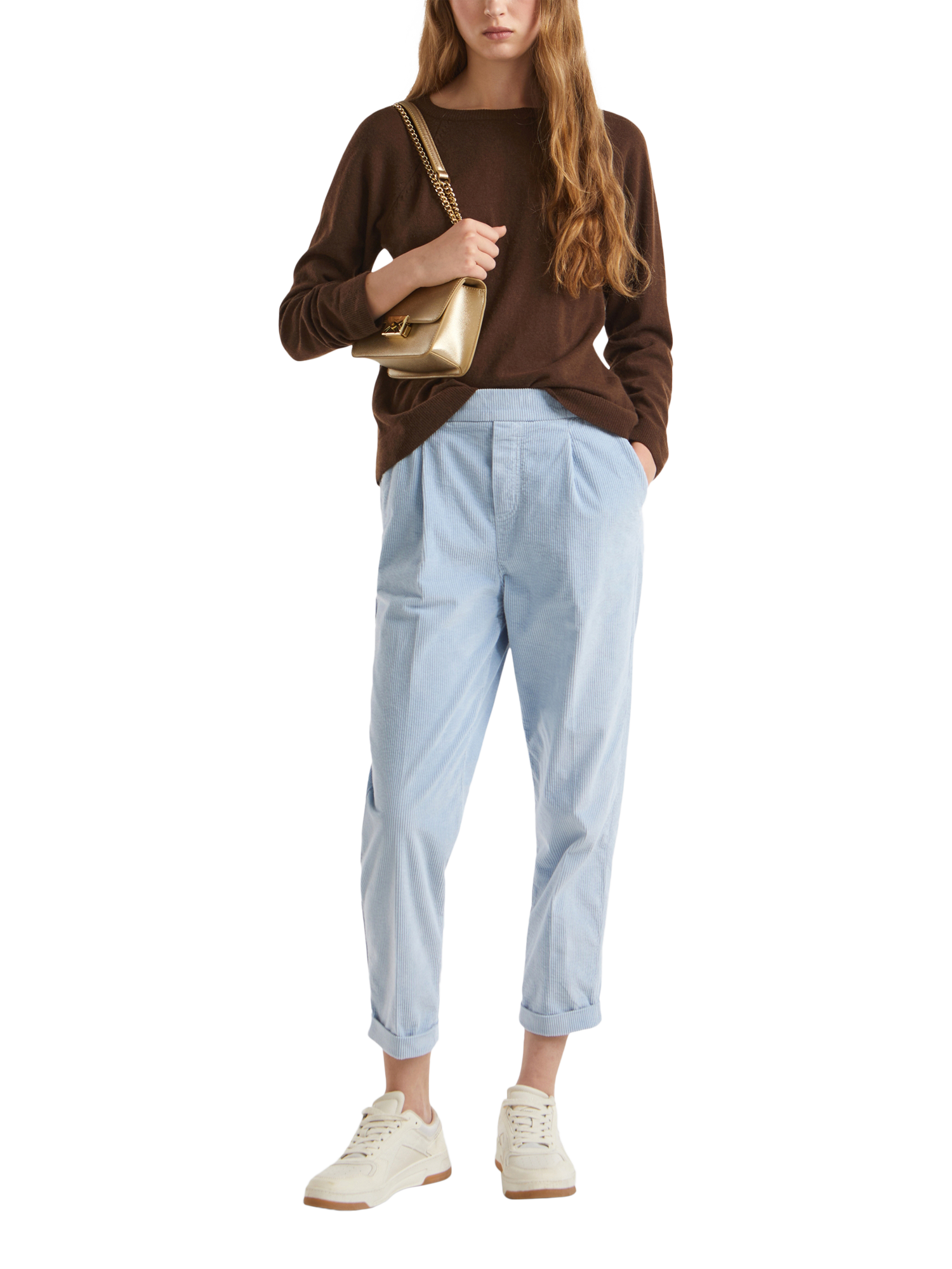 Product image 3 of 6, which shows Benetton Crew Neck Knit Jumper, Brown, XS