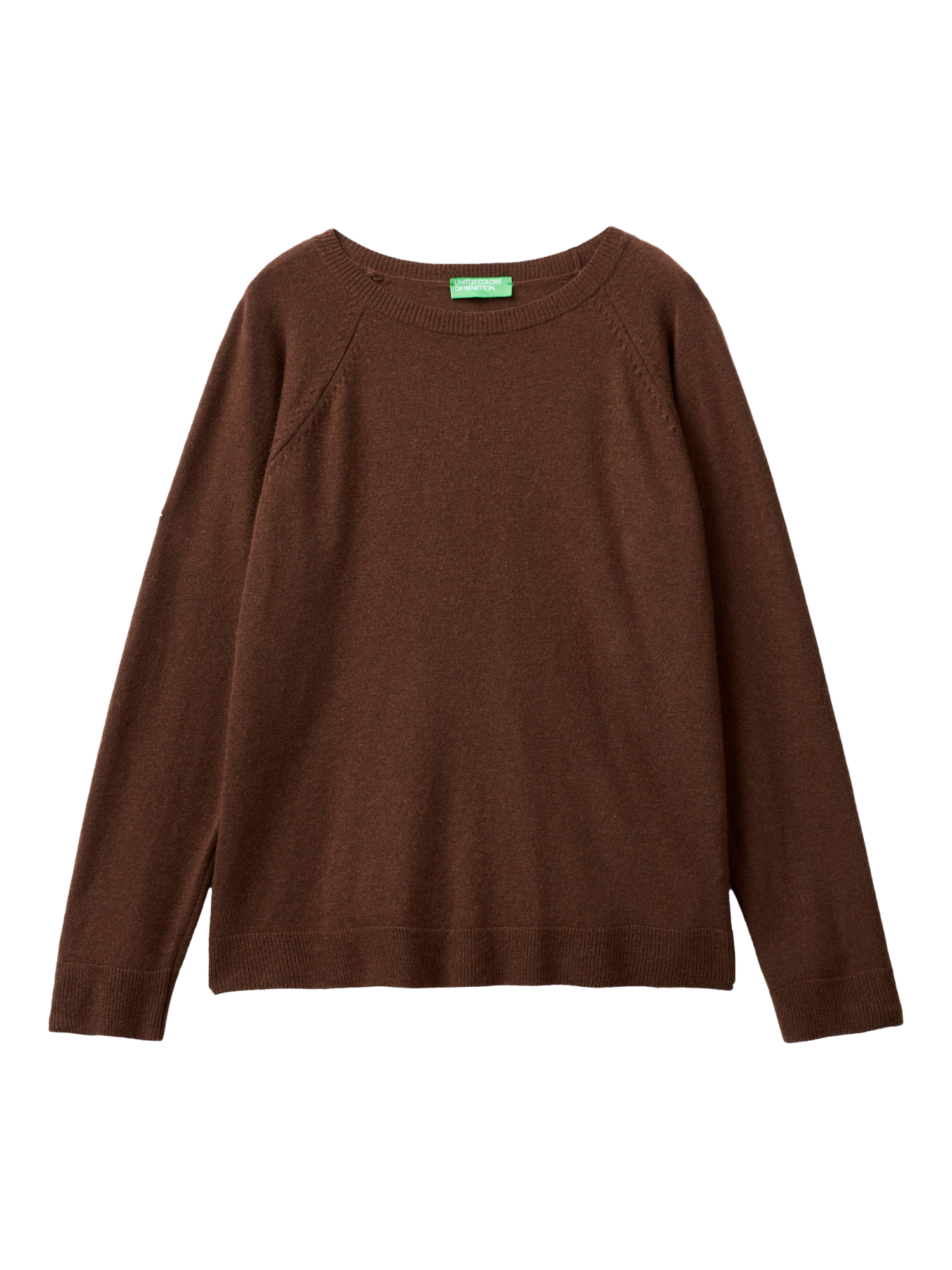 Product image 4 of 6, which shows Benetton Crew Neck Knit Jumper, Brown, XS