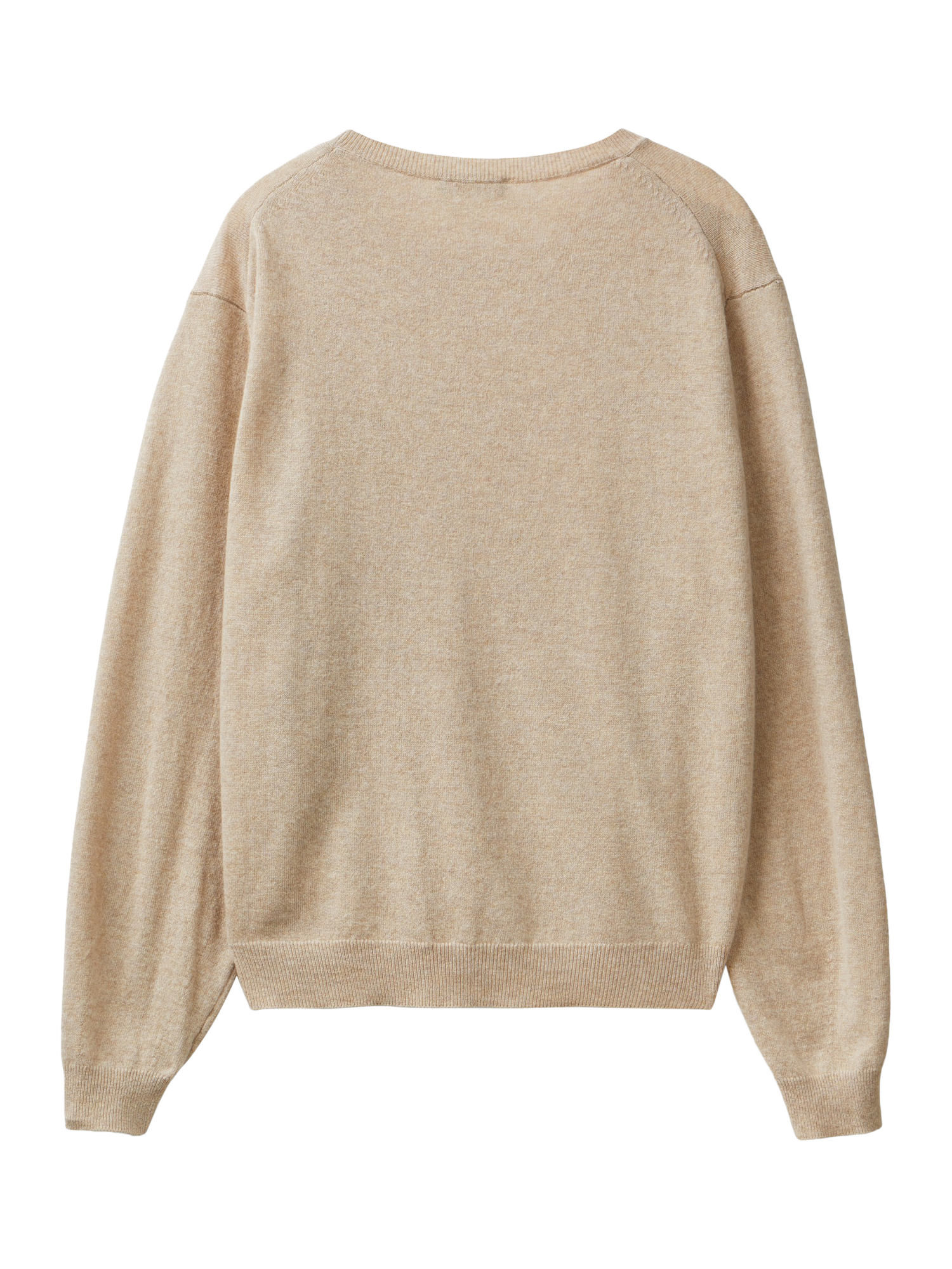 Product image 2 of 3, which shows Benetton Crew Neck Wool Jumper, Beige, XL