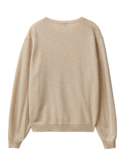 Benetton Crew Neck Wool Jumper, Beige - view 2, Beige