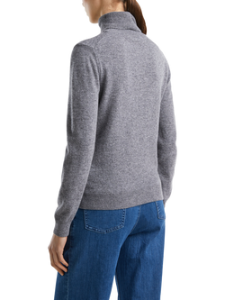 Benetton High Neck Wool Jumper, Grey - view 2, Grey