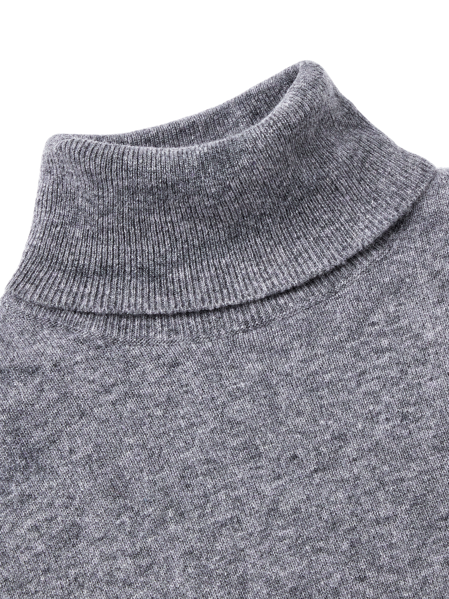 Product image 6 of 6, which shows Benetton High Neck Wool Jumper, Grey, S