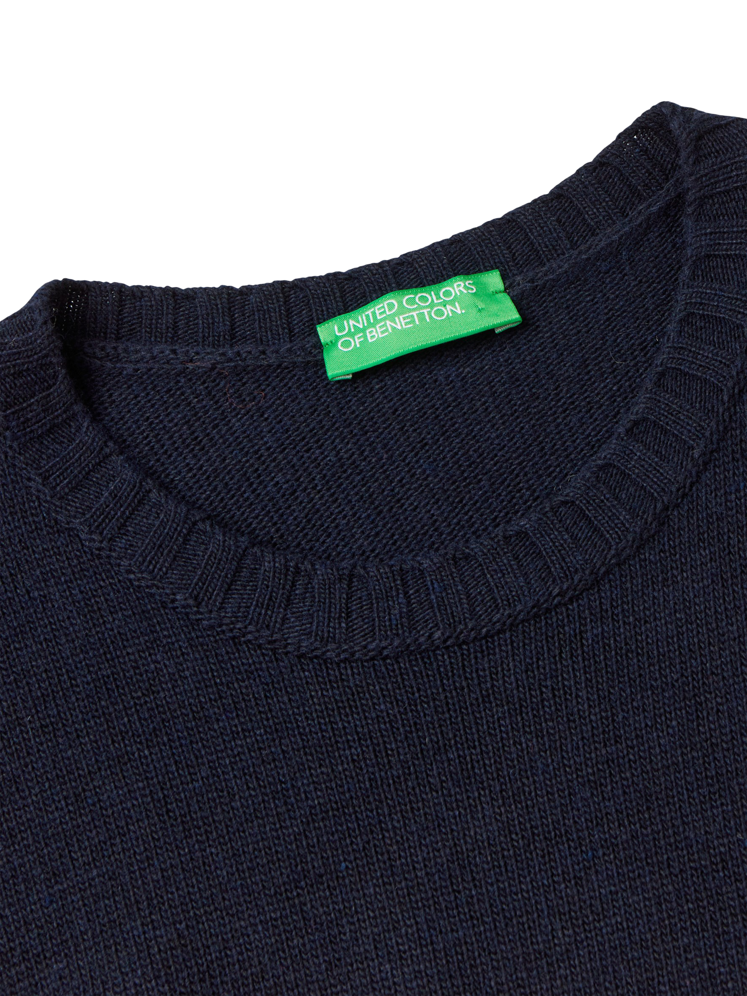Product image 6 of 6, which shows Benetton Wool Blend Sleeveless Crew Neck Vest, Midnight Blue, S