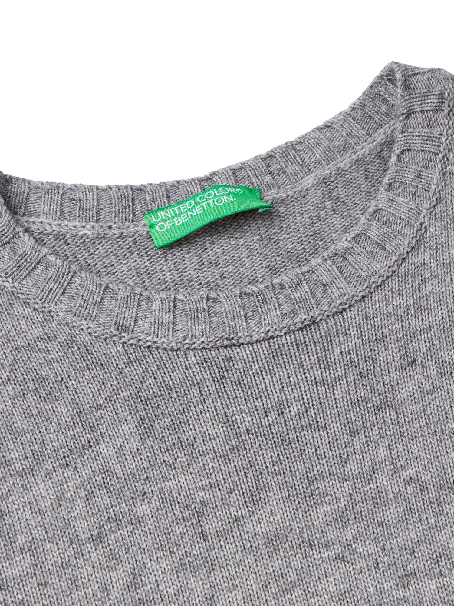 Product image 6 of 6, which shows Benetton Wool Blend Sleeveless Crew Neck Vest, Grey, S