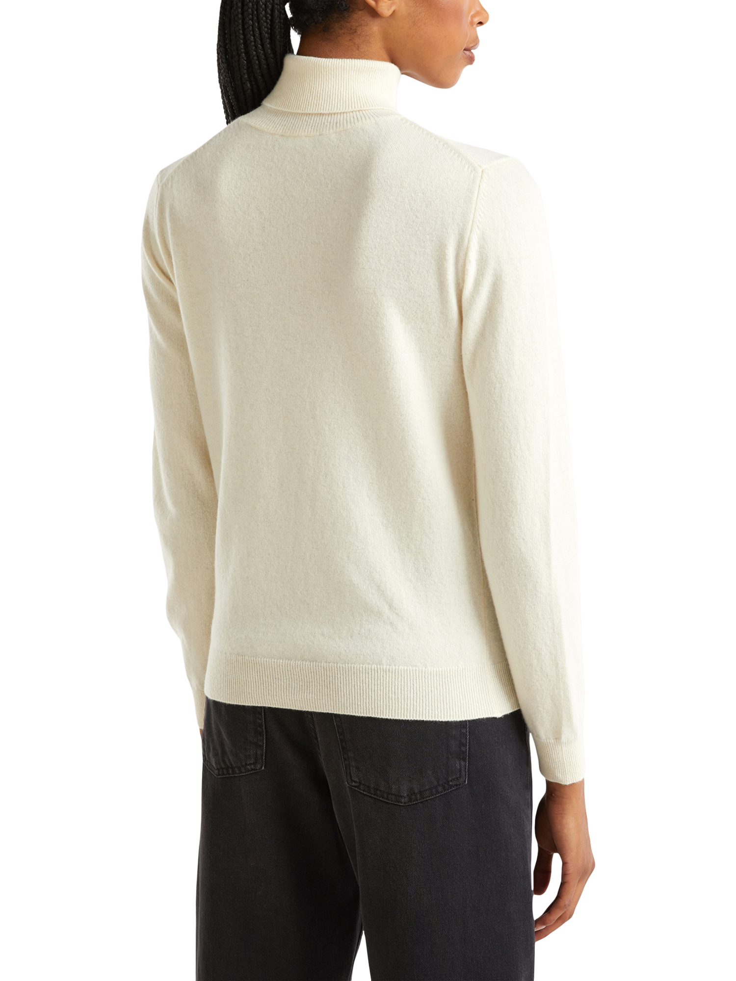 Product image 2 of 6, which shows Benetton Pure Wool Roll Neck Jumper, White, XL