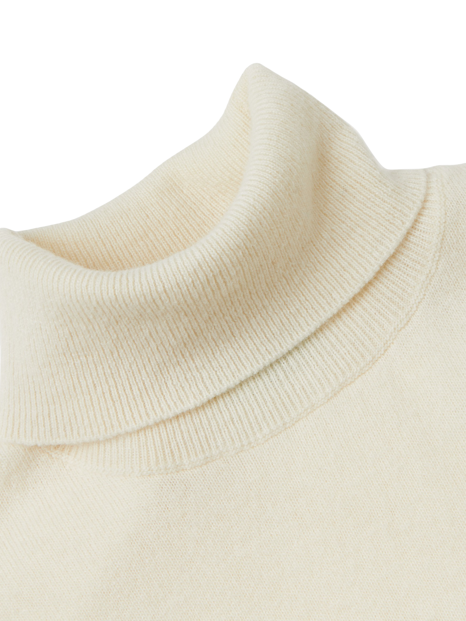 Product image 6 of 6, which shows Benetton Pure Wool Roll Neck Jumper, White, XL