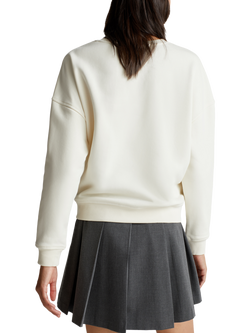 Benetton Textured Flower Cotton Blend Sweatshirt, White - view 2, White