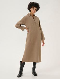 Part Two Lolla Long Sleeve Midi Dress, Desert Taupe