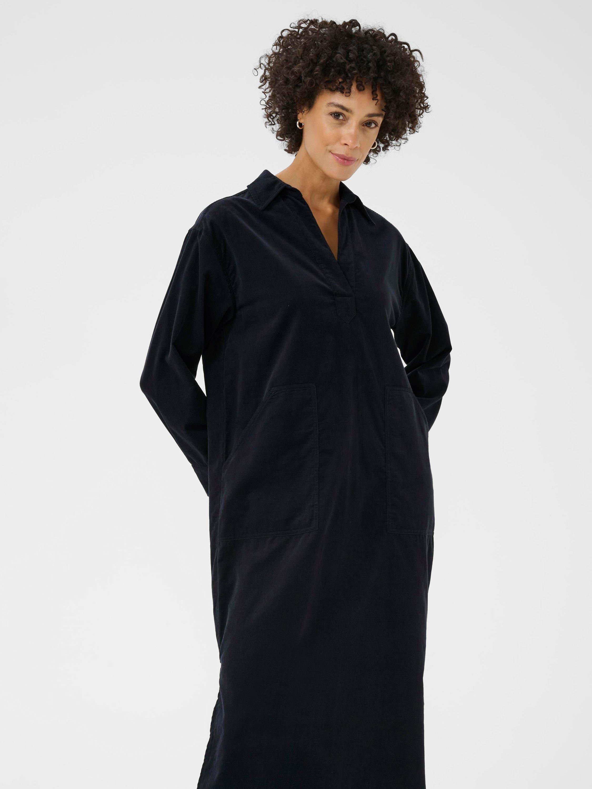 Product image 3 of 6, which shows Part Two Lolla Long Sleeve Midi Dress, Dark Navy, 8
