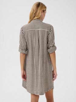 Part Two Sardias Gingham Shirt Dress, Ganache - view 2, Ganache