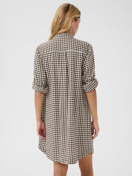 Part Two Sardias Gingham Shirt Dress, Ganache - view 2, Ganache