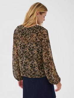 Part Two Sanaz Floral Ruffle Shirt, Black Flower Bouquet - view 2, Black Flower Bouquet