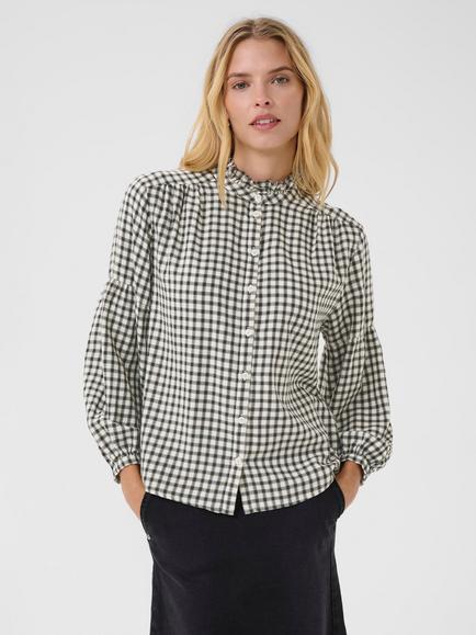 Part Two Samilla Gingham Shirt, Dark Navy, Dark Navy