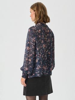 Part Two Varinka Floral Top, Dark Navy - view 2, Dark Navy