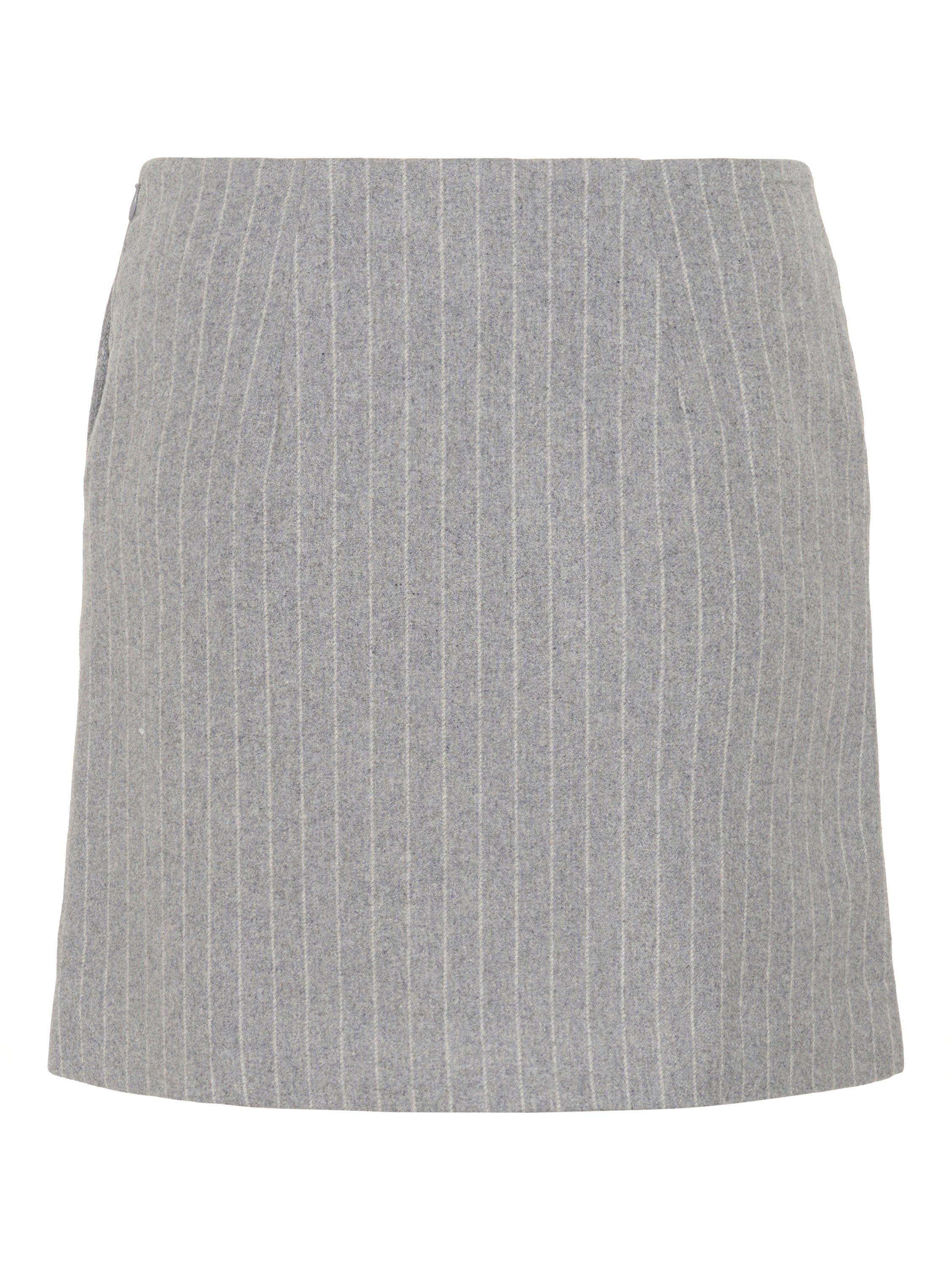 Product image 6 of 6, which shows Part Two Sissa Pinstripe Wool Blend Mini Skirt, Medium Grey, 8