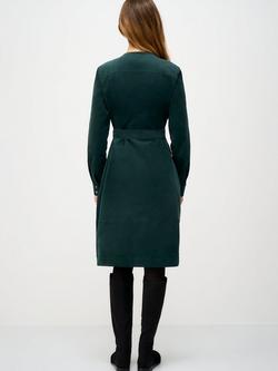 Crew Clothing Hattie Corduroy Midi Dress, Emerald Green - view 2, Emerald Green