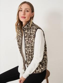 Crew Clothing Animal Print Boucle Gilet, Multi, Multi