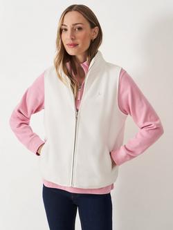 Crew Clothing Micro Fleece Zip Curved Edge Gilet, White