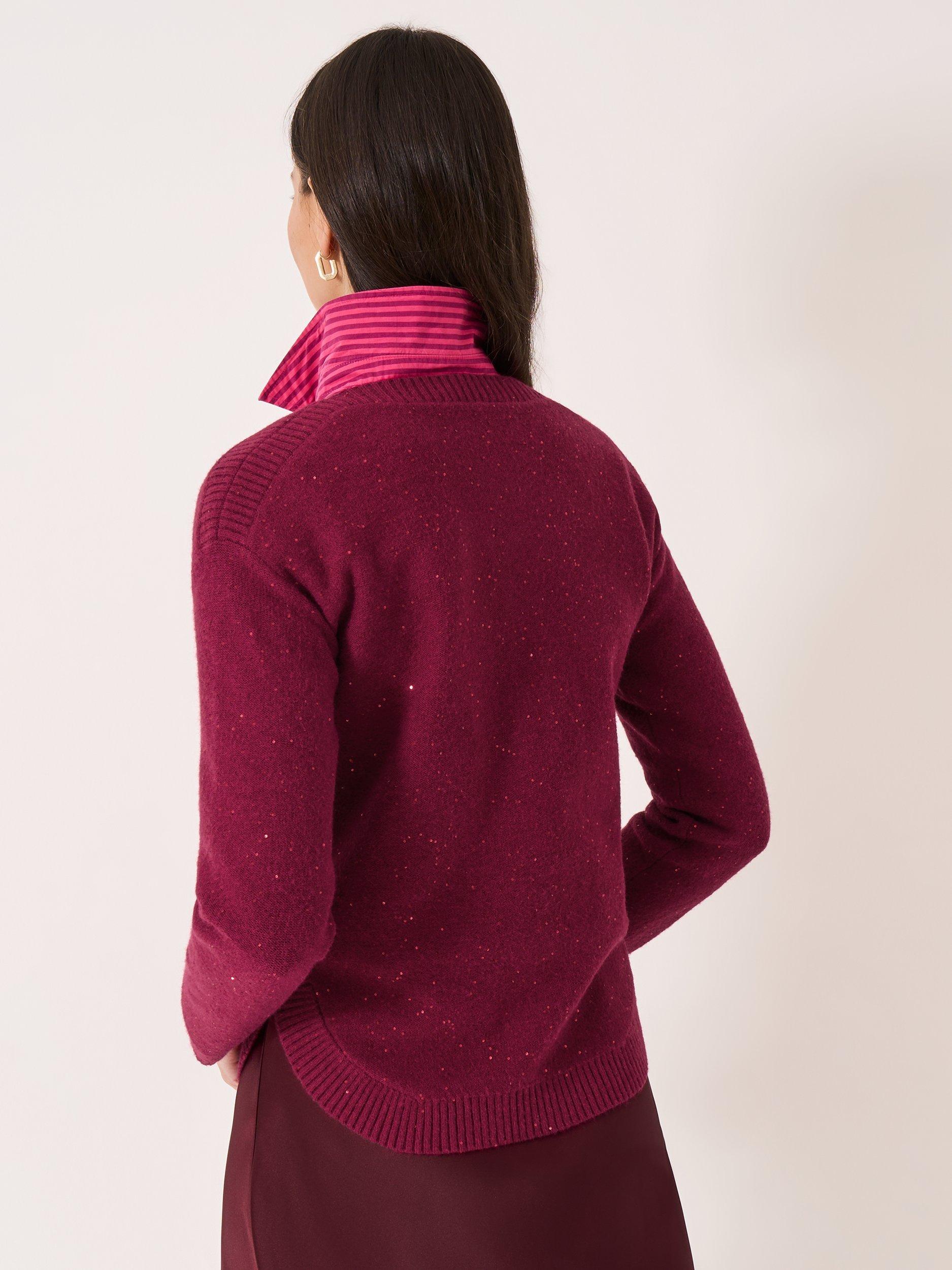 Product image 2 of 5, which shows Crew Clothing Boat Neck Jumper, Dark Red, 10