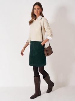 Crew Clothing Demi Cotton Blend Corduroy Mini Skirt, Jade Green