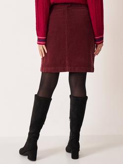 Crew Clothing Demi Cotton Blend Corduroy Mini Skirt - view 2, Red Wine