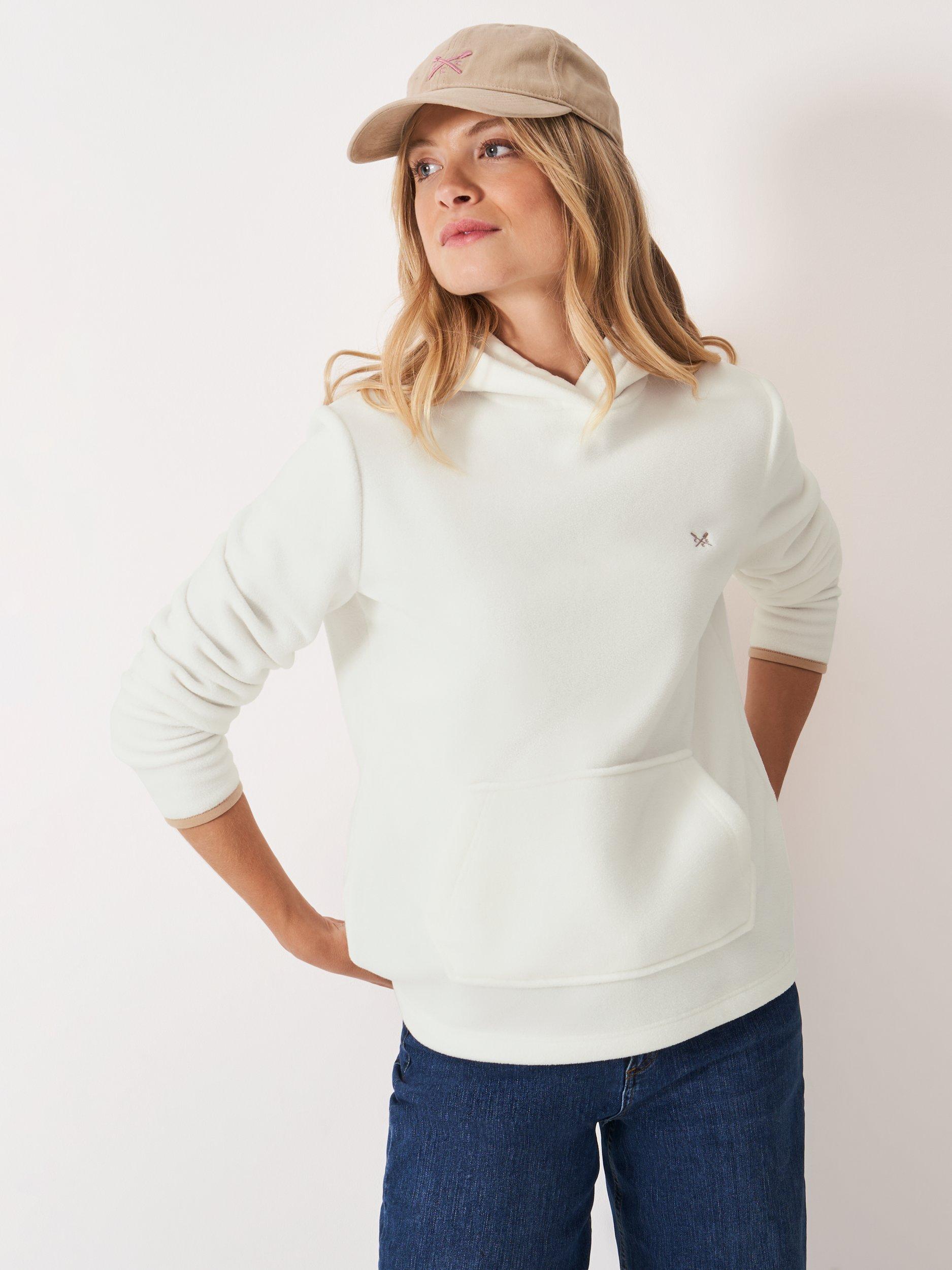 Product image 1 of 5, which shows Crew Clothing Micro Fleece Overhead Hoody , Ivory, 8