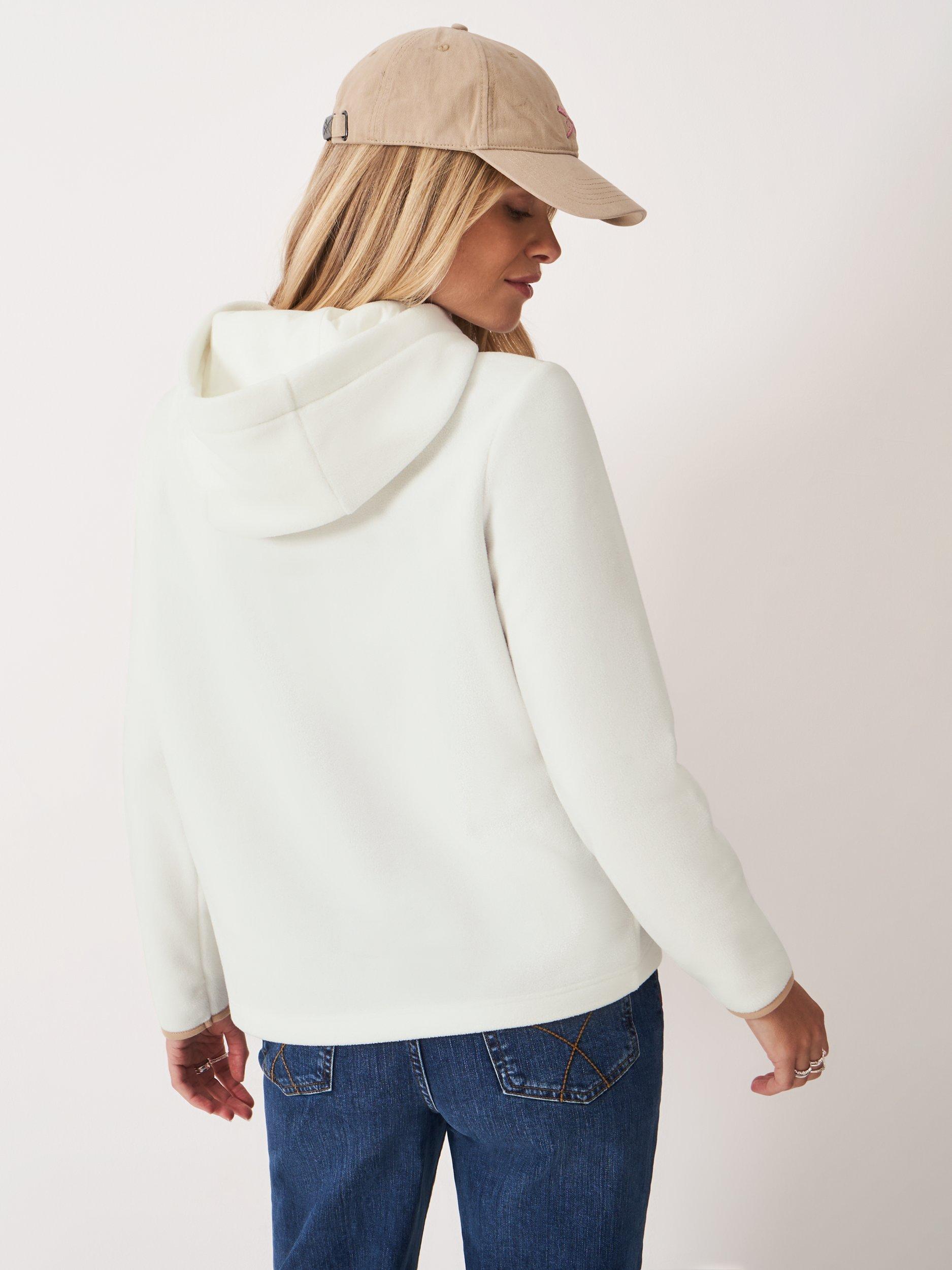 Product image 2 of 5, which shows Crew Clothing Micro Fleece Overhead Hoody , Ivory, 8