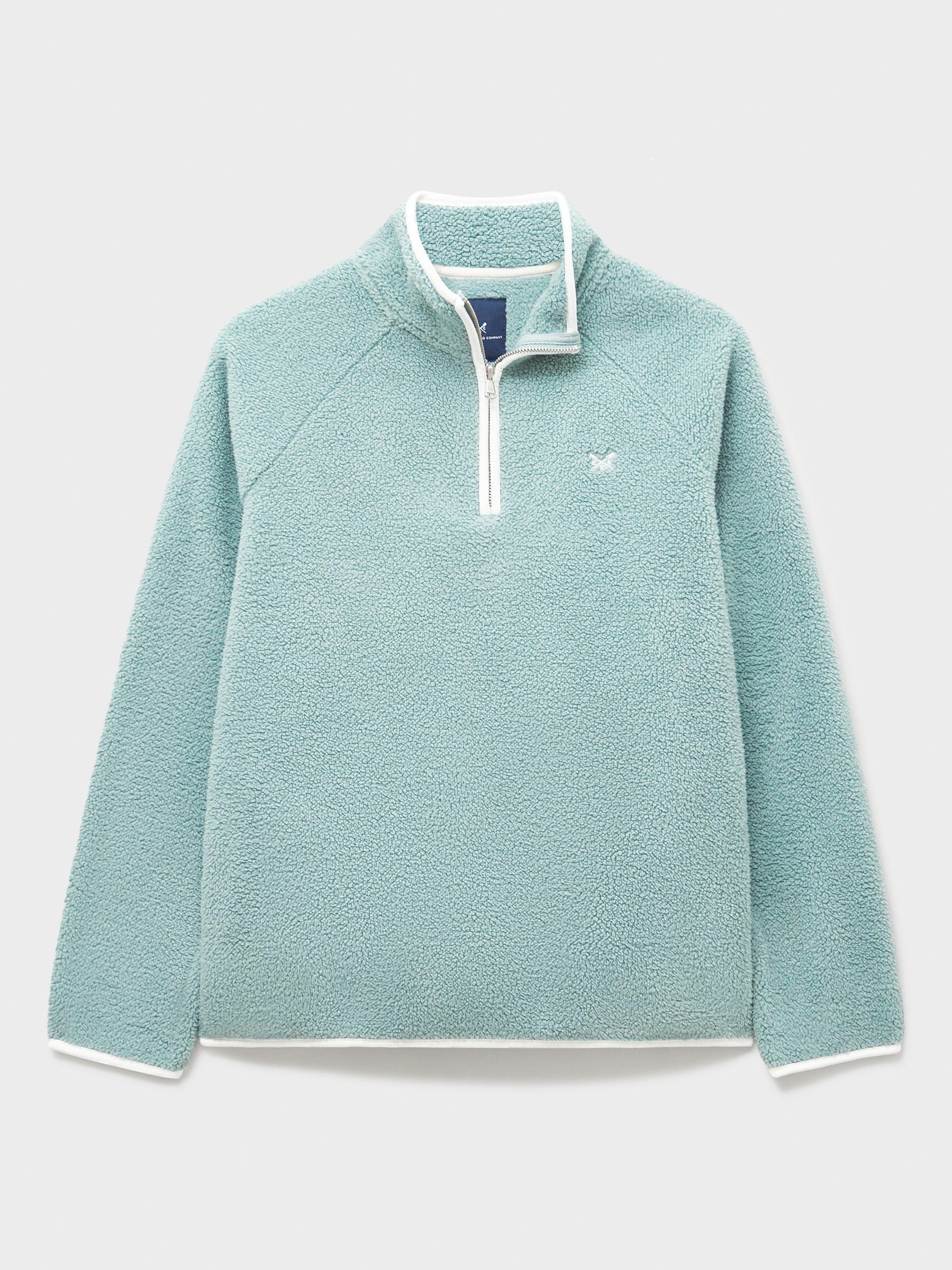 Product image 5 of 5, which shows Crew Clothing 1/2 Zip Borg Fleece, Light Blue, L