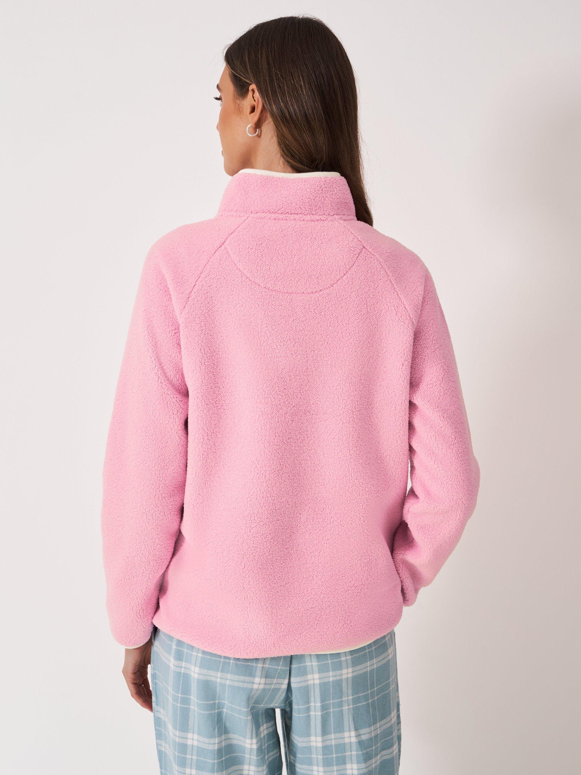 Product image 2 of 5, which shows Crew Clothing Overhead Half-Zip Fleece , Pastel Pink, L