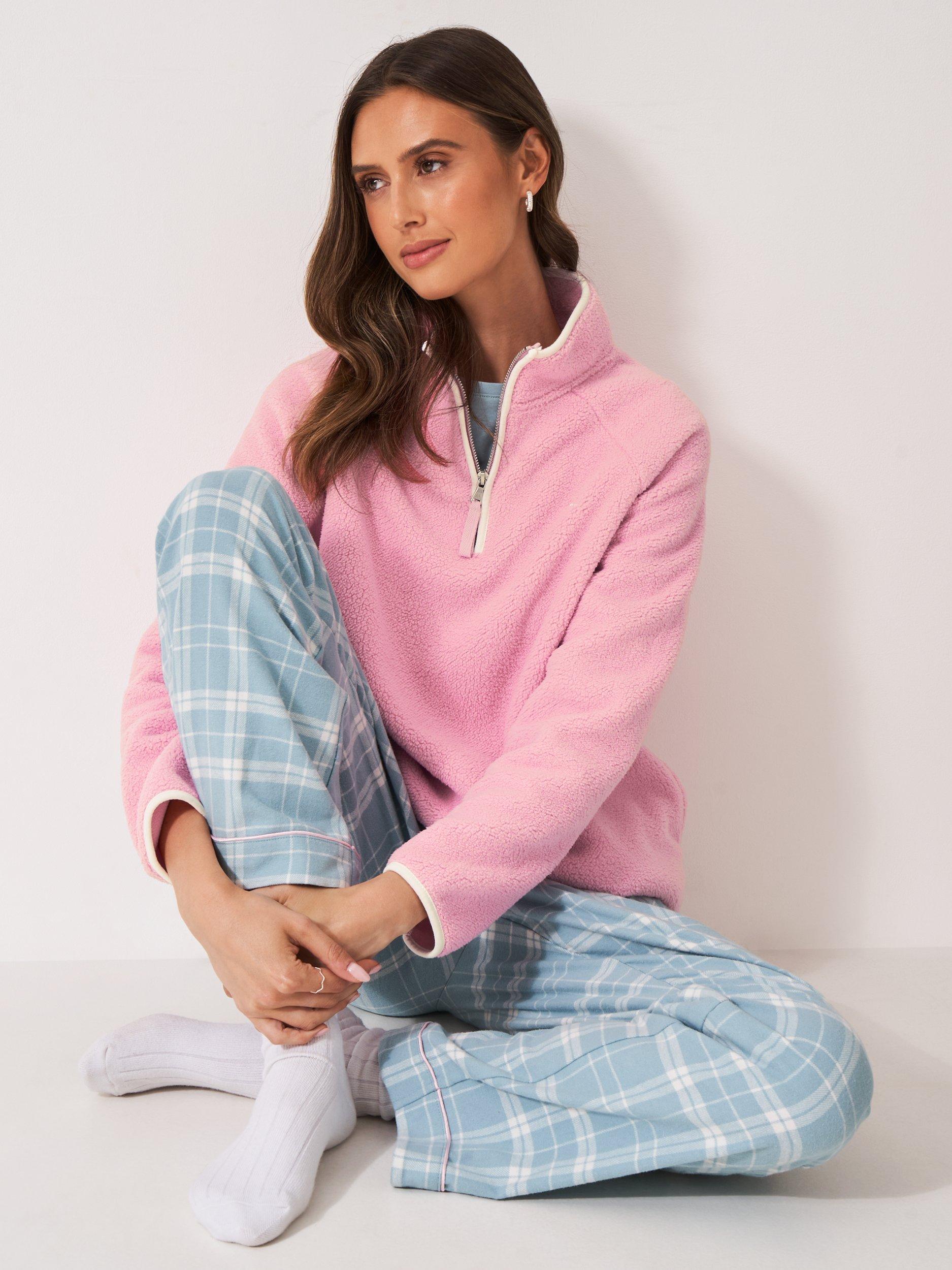 Product image 3 of 5, which shows Crew Clothing Overhead Half-Zip Fleece , Pastel Pink, L