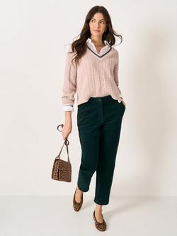 Crew Clothing Tapered Corduroy Trousers, Jade Green