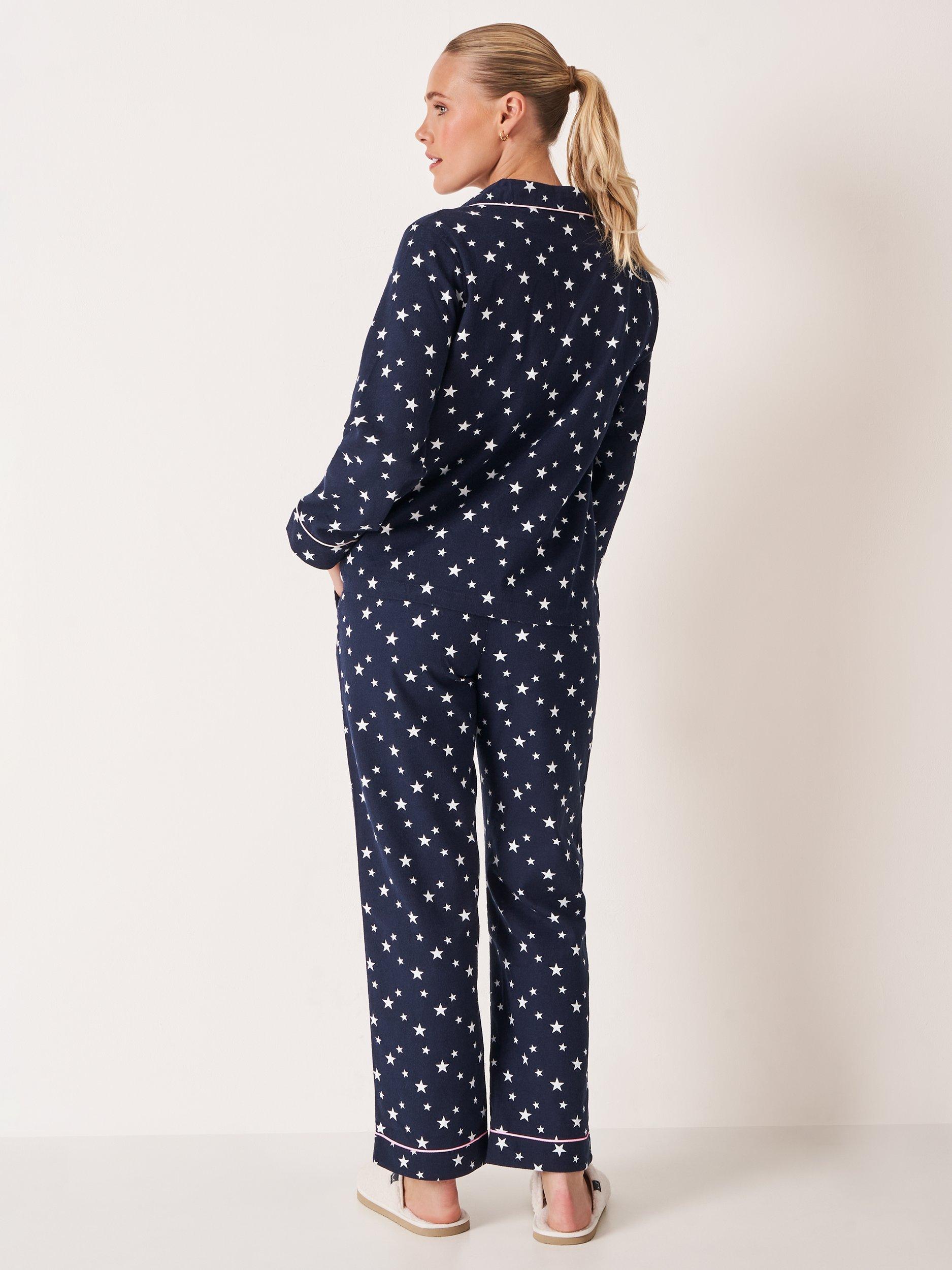 Product image 2 of 5, which shows Crew Clothing Cotton Star Pyjama Set, Navy Blue, L