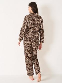 Crew Clothing Cotton Leopard Print Pyjama Set - view 2, Multi Natural