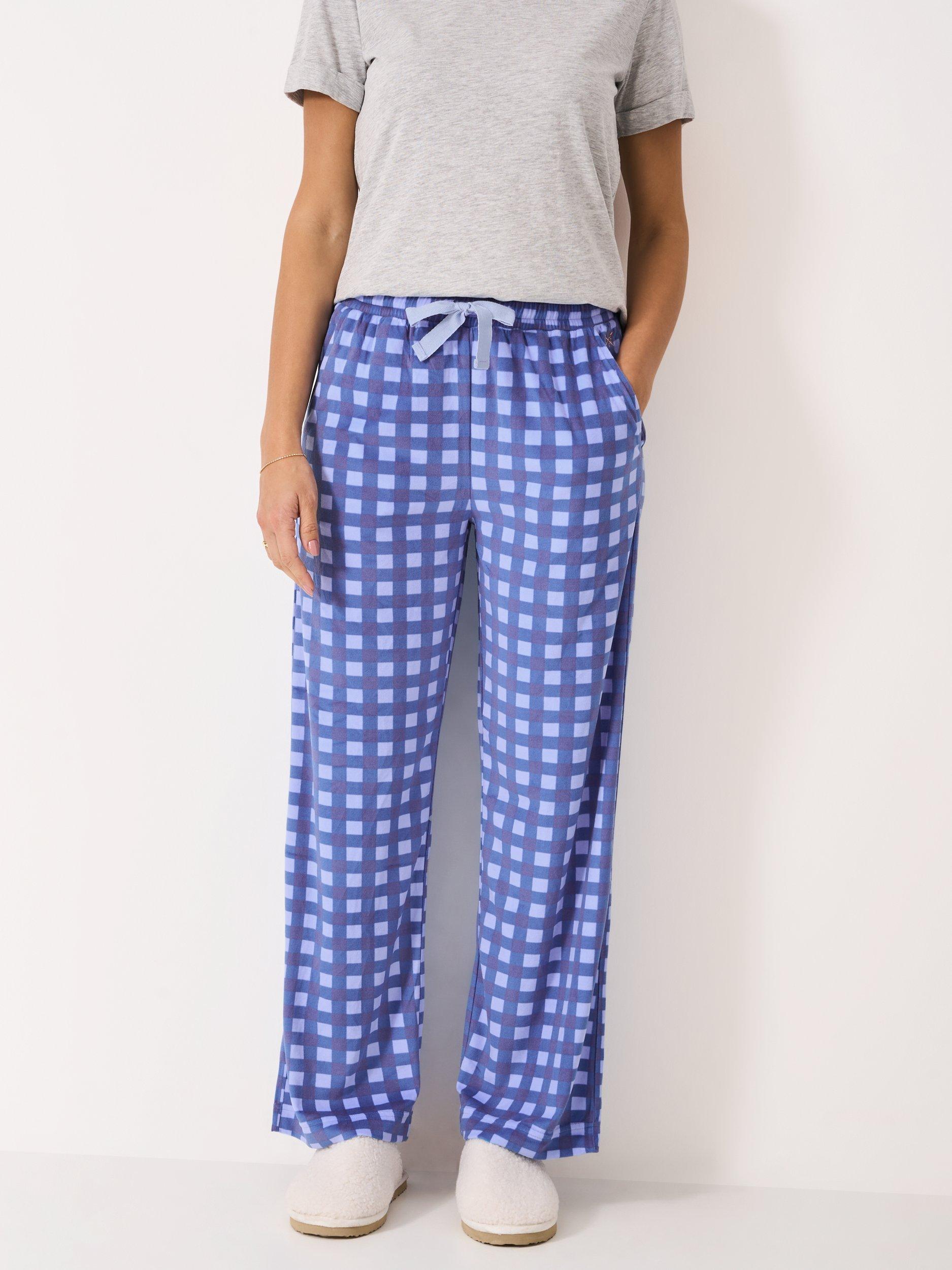 Product image 3 of 5, which shows Crew Clothing Check Pyjama Bottoms, Multi Blue, L