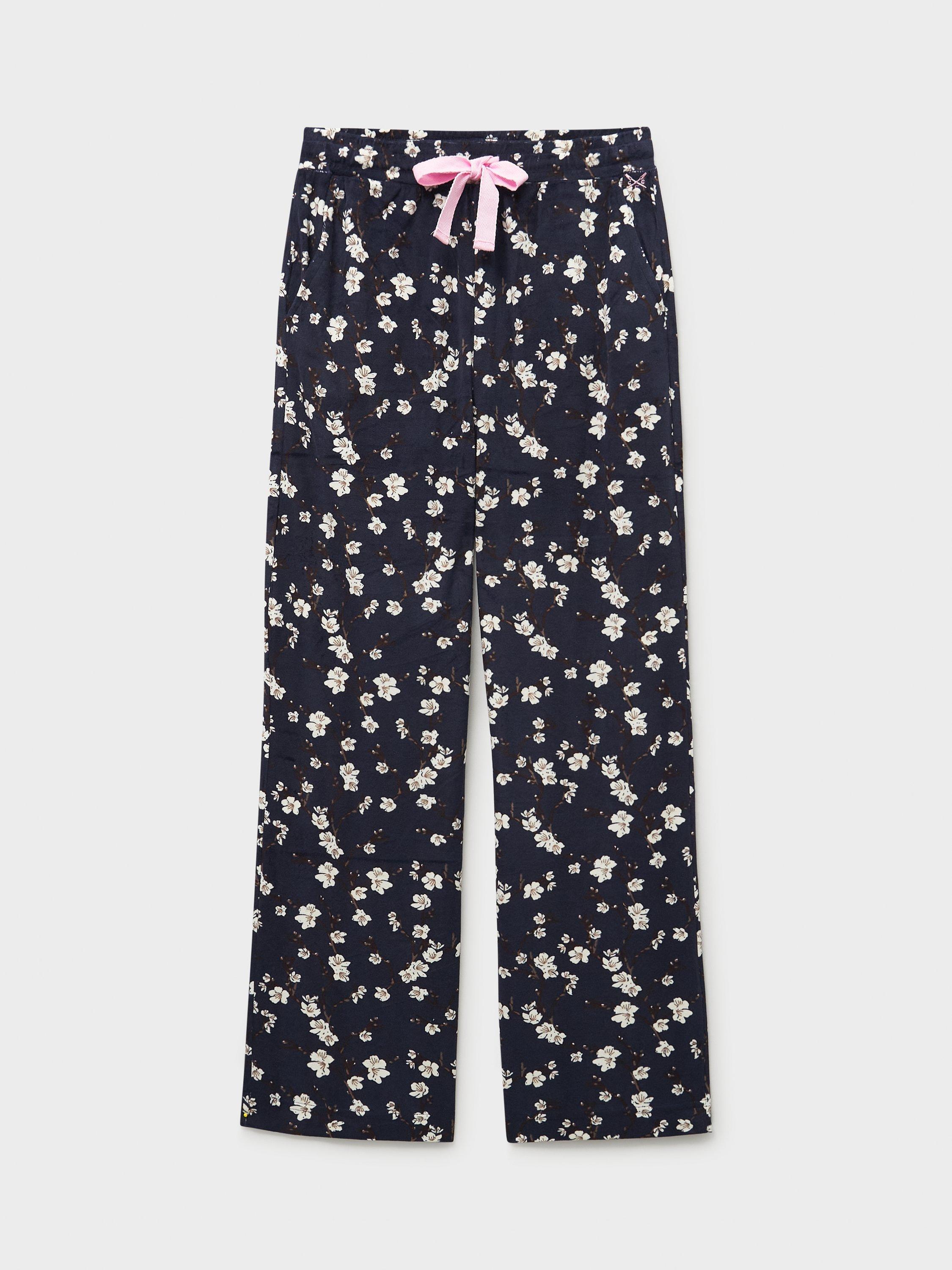 Product image 5 of 5, which shows Crew Clothing Floral Pyjama Bottoms, Navy Blue, L