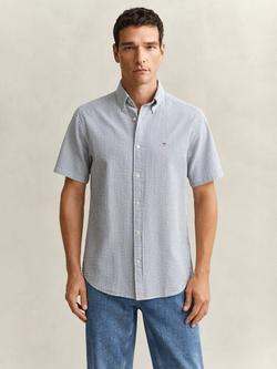 GANT Seersucker Stripe Shirt, Vintage Blue, Vintage Blue