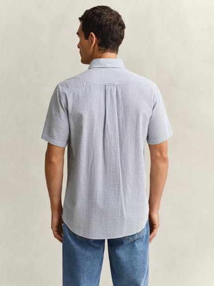 GANT Seersucker Stripe Shirt, Vintage Blue - view 2, Vintage Blue