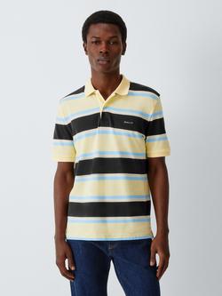 GANT Stripe Polo Shirt, Vanilla Yellow, Vanilla Yellow