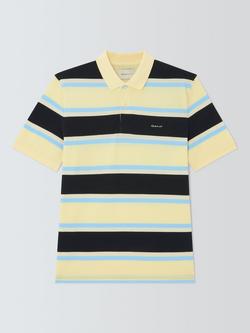 GANT Stripe Polo Shirt, Vanilla Yellow, Vanilla Yellow