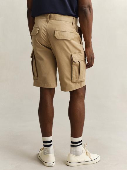 GANT Cotton Blend Classic Cargo Shorts, Dark Khaki - view 2, Dark Khaki