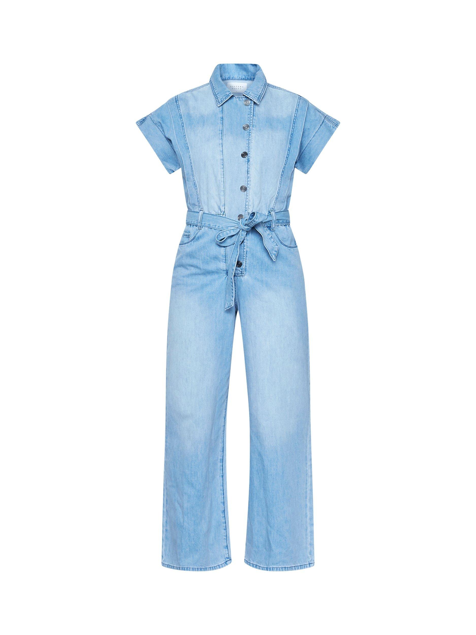 Product image 3 of 4, which shows Sisters Point Feba Denim Jumpsuit, Light Blue, M