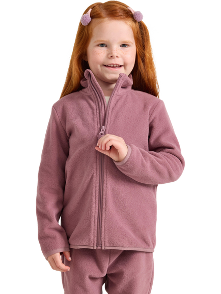 Lindex Kids' Zip-Up Fleece, Dusty Lilac, Dusty Lilac
