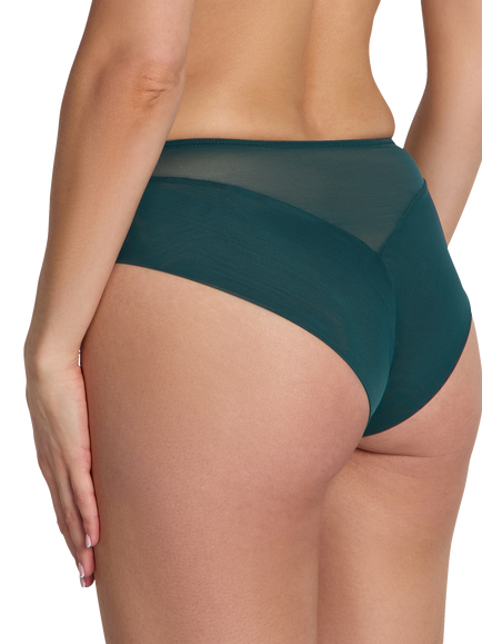 Heist The Anna Sheer Mesh High Waist Knickers, Dark Teal - view 2, Dark Teal