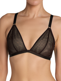 Heist The Anna Sheer Mesh Triangle Bralette, Black, Black