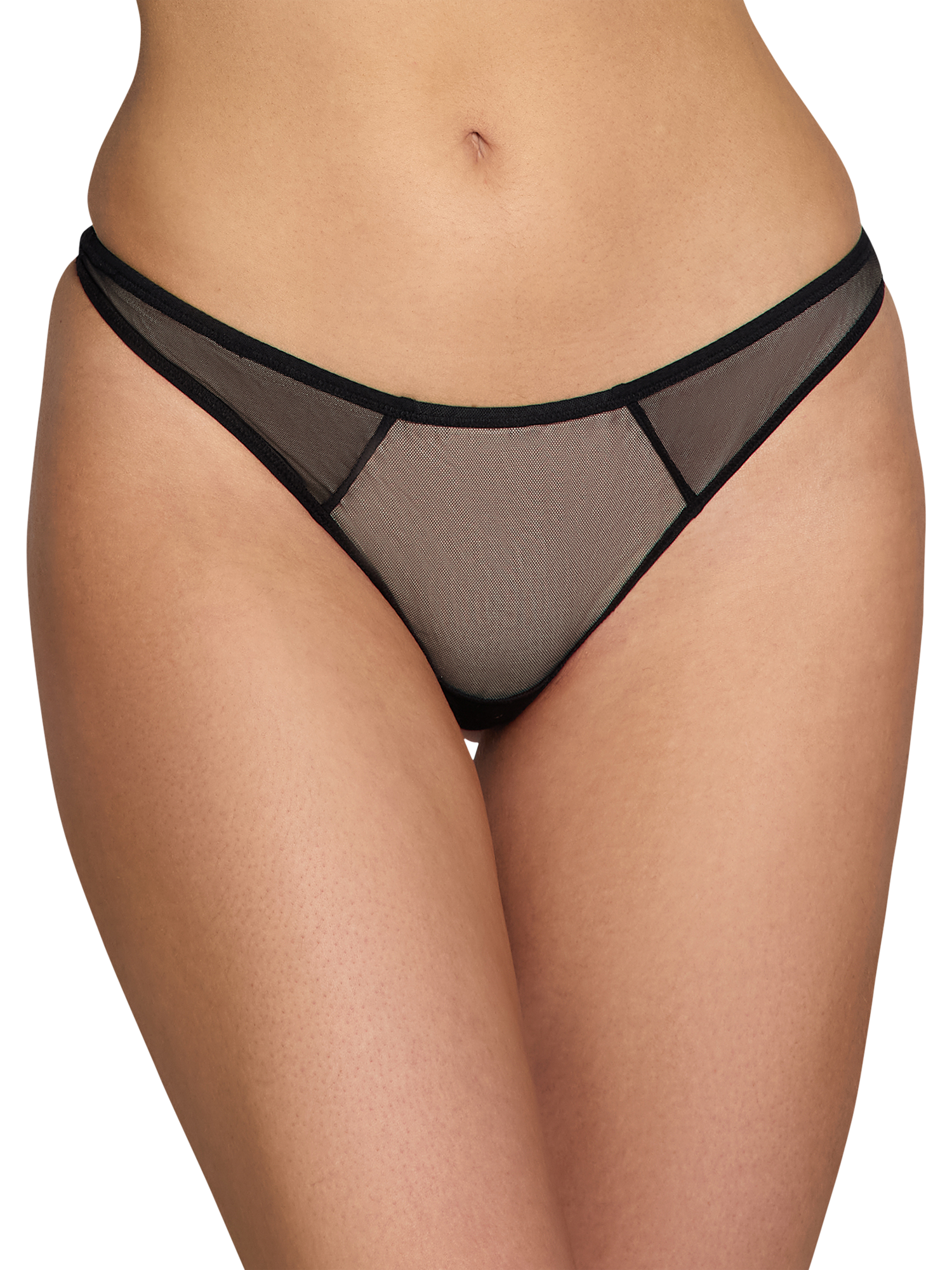 Product image 1 of 4, which shows Heist The Anna Sheer Mesh Thong, Black, XS