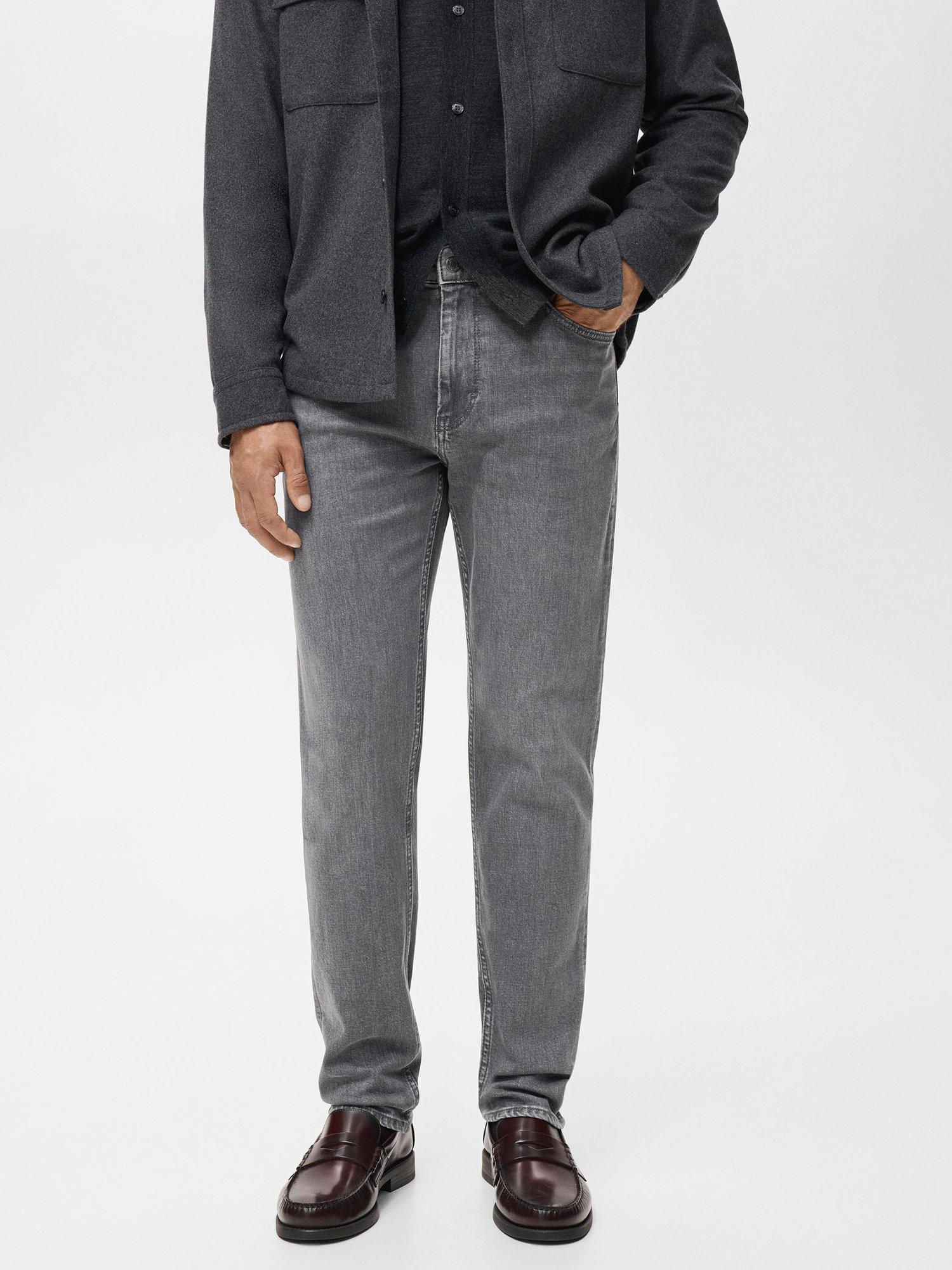 Product image 1 of 8, which shows Mango Patrick Slim Mid Rise Jeans, Open Grey, 30