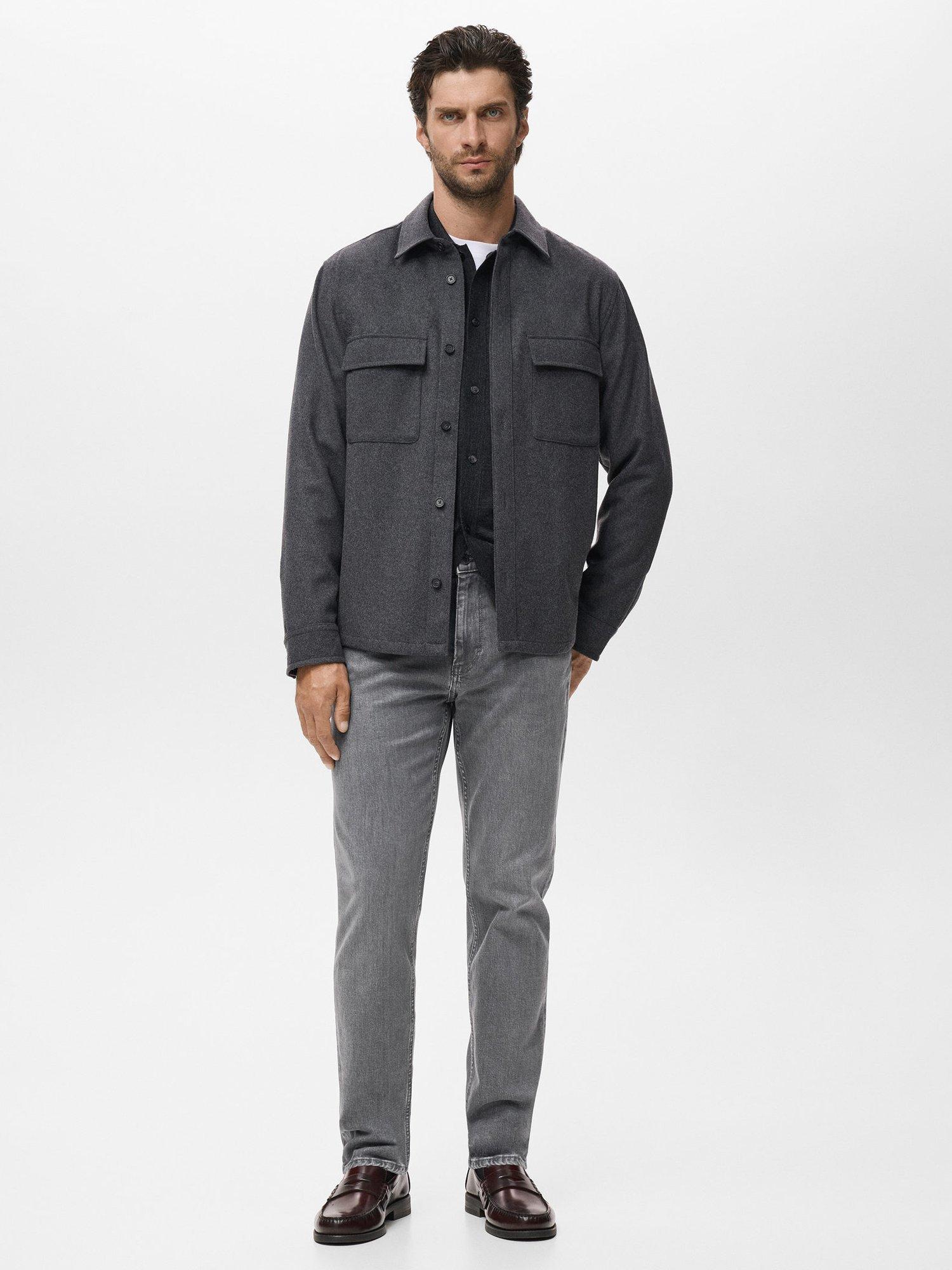 Product image 2 of 8, which shows Mango Patrick Slim Mid Rise Jeans, Open Grey, 30